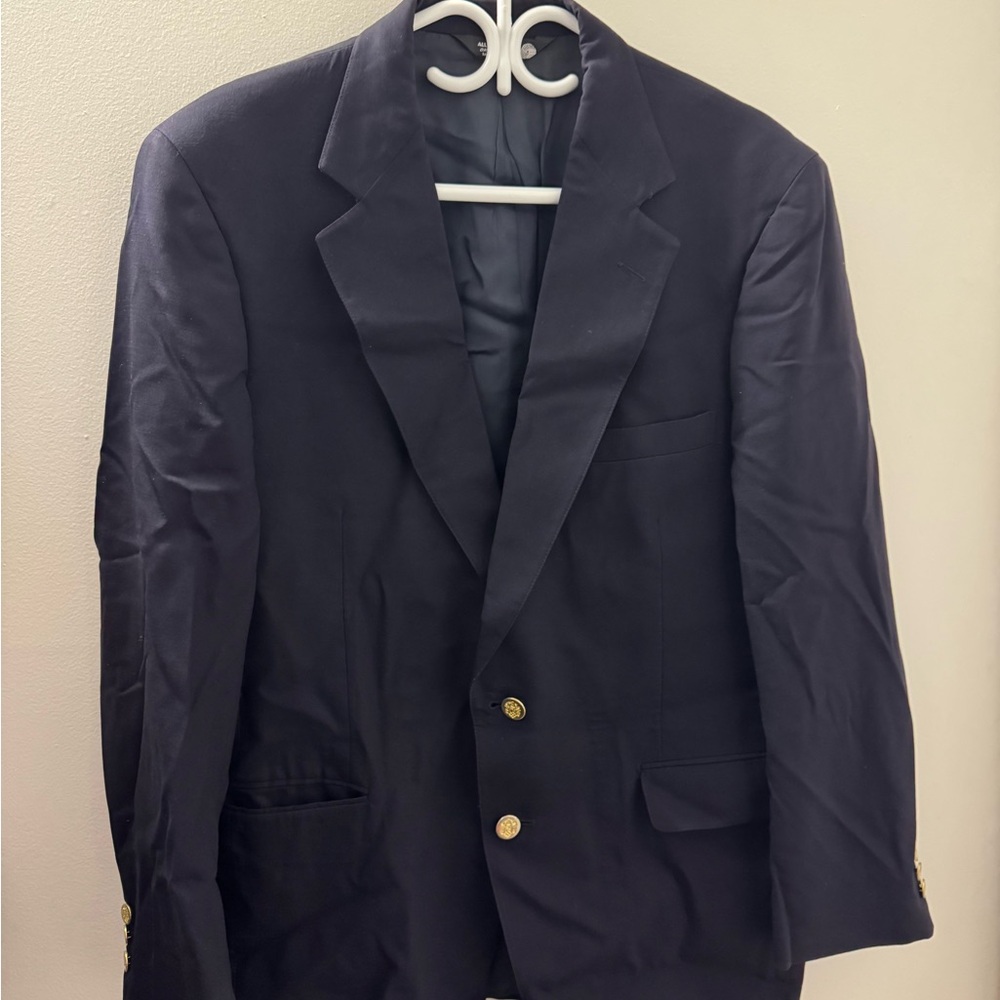 Classic Wool Black Men's Blazer (Made in USA)